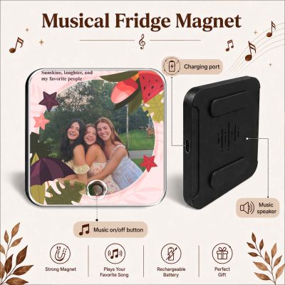 Personalized Friendship Gift for Besties Musical Fridge Magnet for Refrigerator Gift for Favourite Person Playing Song Magnet Birthday Memory Gift for Friends